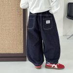 【90-160】ボトムス 男の子 デニム アップリケ トレンド - 画像 (4)