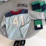【80-130】長袖Tシャツ 女の子 配色切り替え トレンド - 画像 (9)
