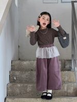 【100-160】インナーorパンツ 女の子 韓国風 花柄 チュール 切り替え