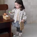 【80-130】花柄 アウター 長袖 トップス スカート レギンス カワイイ 女の子 - 画像 (8)
