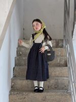 【100-160】ジャンパースカート インナー 女の子 おしゃれ 韓国風 やわらか - 画像 (5)