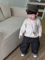 【66-100】Tシャツ ズボン プリント 長袖 カジュアル 合わせやすい 男の子