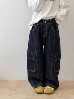 【100-170】パンツ 女の子 ステッチ ポケット付き 韓国風 - 画像 (3)