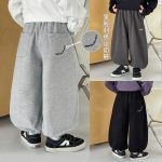 【90-160】ズボン スポーツ風 刺繍 ゆったり カジュアル 男の子 - 画像 (2)