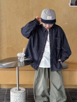 【90-160】シャツ 男の子 デニム 合わせやすい ファッション - 画像 (3)