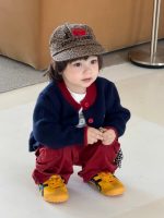 【73-110】カーディガン ニット 配色 ボタン 男の子 - 画像 (3)