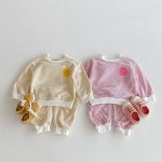 【80-130】セットアップ キッズ にこちゃん ボーダー