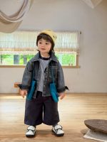 【73-110】アウター Tシャツ ズボン デニム ストライブ 韓国風 男の子 - 画像 (3)