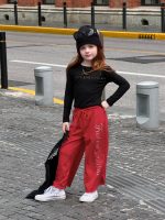 【90-150】長袖Tシャツ 女の子 シンプル アルファベット スリムシルエット - 画像 (4)