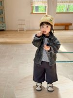 【73-110】アウター Tシャツ ズボン デニム ストライブ 韓国風 男の子 - 画像 (6)