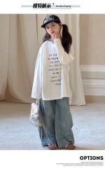 【90-160】長袖Tシャツ 女の子 アルファベット ゆったり - 画像 (7)