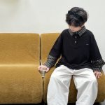 【90-160】Tシャツ 折り襟 チェック柄 長袖  男の子 - 画像 (5)