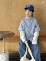 【90-160】トップス 男の子 チェック レイヤード ファッション - 画像 (6)