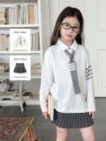 【100-170】トップスorスカート 女の子 折り襟 コンサバ風