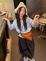 【100-160】パンツ 女の子 花柄 レトロ 履きやすい - 画像 (4)
