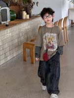 【90-160】パーカー フェイク 切り替え ラウンドネック 長袖 男の子 - 画像 (3)