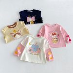 【80-130】長袖Tシャツ 女の子 カートゥーン レイヤード - 画像 (3)