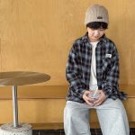 【90-160】アウター チェック柄 折り襟 長袖 ゆったり 男の子 - 画像 (3)