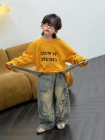 【100-150】Tシャツ プリント ラウンドネック 長袖 カジュアル 男の子 - 画像 (8)