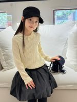 【100-170】セーター 女の子 透かし ハート シンプル - 画像 (3)