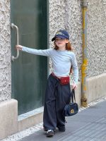 【90-150】長袖Tシャツ 女の子 シンプル アルファベット スリムシルエット - 画像 (13)