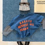 【80-130】長袖Tシャツ 女の子 レイヤード 英字 - 画像 (7)