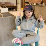 【90-160】セットアップ 女の子 ファスナー スポーツ フード付き - 画像 (8)
