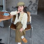 【100-170】カーディガン 女の子 ニット 透かし 折り襟 - 画像 (7)