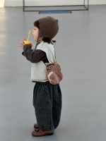 【73-110】二点セット ベスト+Tシャツ ラウンドネック 長袖 無地 男の子 - 画像 (4)