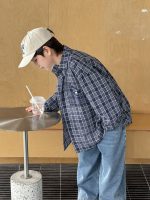 【90-160】シャツ 男の子 チェック 着せやすい 韓国風 - 画像 (4)