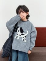 【100-150】セーター ラウンドネック 長袖 ゆったり カジュアル 男の子 - 画像 (2)