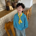 【90-160】Tシャツ ラウンドネック 長袖 ストライブ 合わせやすい 男の子 - 画像 (7)