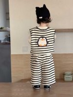 【73-110】二点セット ベスト+ズボン ストライブ ペンギン柄 男の子 - 画像 (5)