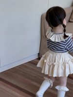 【73-100】トップス スカート 折り襟 ストライブ 合わせやすい 女の子 - 画像 (5)
