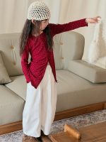 【100-150】カーディガン ドット柄 長袖 ゆったり 女の子 - 画像 (6)