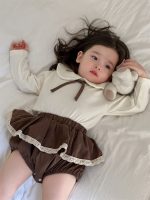【73-110】トップス ブルマ 折り襟 裾付き レース 女の子 - 画像 (4)