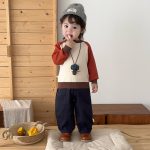 【73-120】長袖Tシャツorパンツ 男の子 配色切り替え ゆったり - 画像 (4)