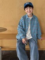 【90-160】シャツ 男の子 チェック 韓国風 着せやすい - 画像 (4)