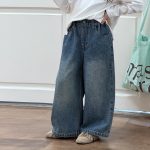 【100-170】パンツ 女の子 ヴィンテージ加工 履きやすい ファッション - 画像 (7)