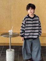 【90-160】カーディガン ラウンドネック 長袖 ニット ストライプ 男の子 - 画像 (4)