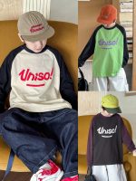 【90-160】長袖Ｔシャツ 男の子 プリント 英字 ラグラン