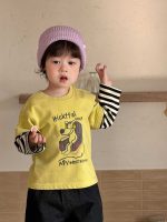 【73-110】Tシャツ フェイク 切り替え 長袖 ラウンドネック プリント 男の子 - 画像 (7)