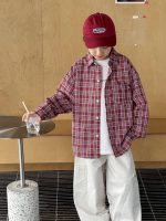 【90-160】シャツ 男の子 チェック 着せやすい 韓国風 - 画像 (5)