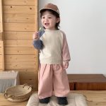 【73-120】長袖Tシャツorパンツ 男の子 配色切り替え ゆったり - 画像 (2)