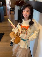 【100-160】長袖Ｔシャツ 女の子 ネコ柄 おしゃれ 肌に優しい - 画像 (6)