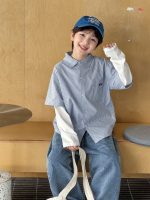 【90-160】トップス 男の子 チェック レイヤード ファッション - 画像 (3)