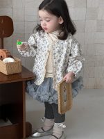 【80-130】花柄 アウター 長袖 トップス スカート レギンス カワイイ 女の子