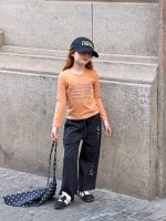 【90-150】ストレートパンツ 女の子 アルファベット ゆったり - 画像 (20)