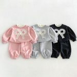 【80-130】セットアップ 女の子 リボン ドット