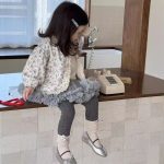 【80-130】花柄 アウター 長袖 トップス スカート レギンス カワイイ 女の子 - 画像 (7)